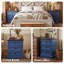 Table de chevet bleue avec station de charge Farmhouse-132895672-133335712