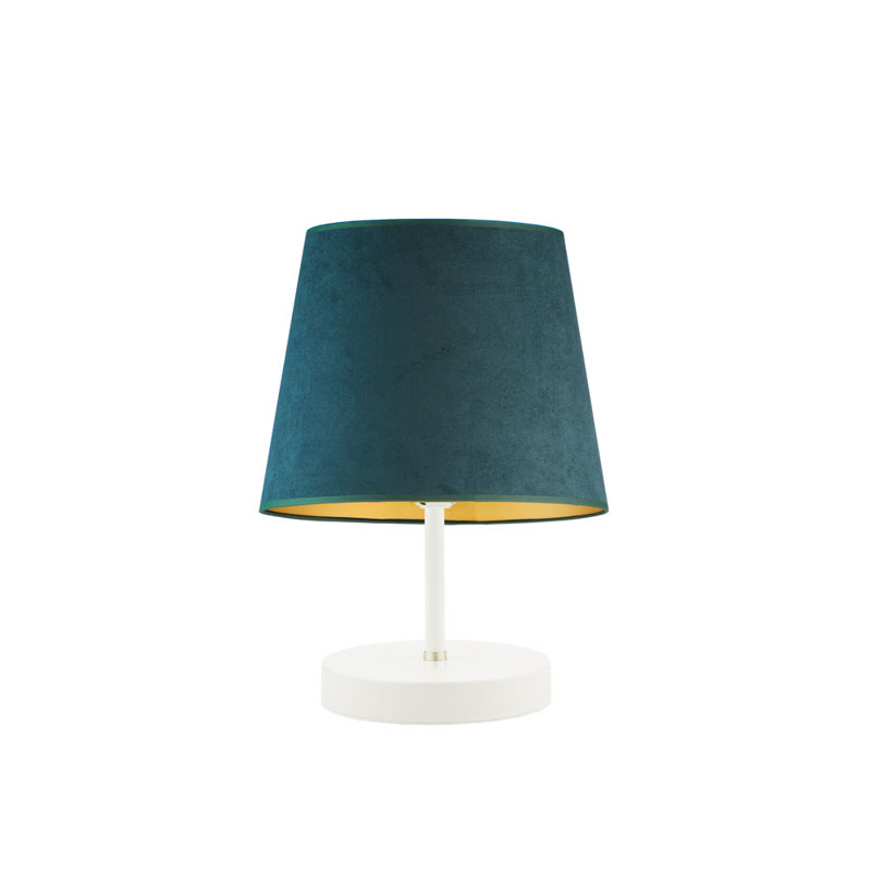 ALMADA VELUR BEDSIDE LAMP, White, Teal