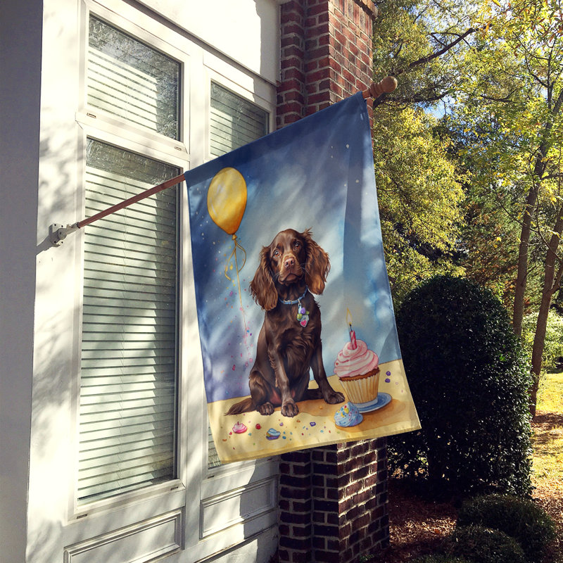 Drapeau «Happy Birthday House», Épagneul Boykin