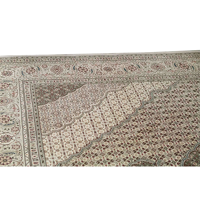 Tapis ivoire et ivoire noué à la main de haute qualité