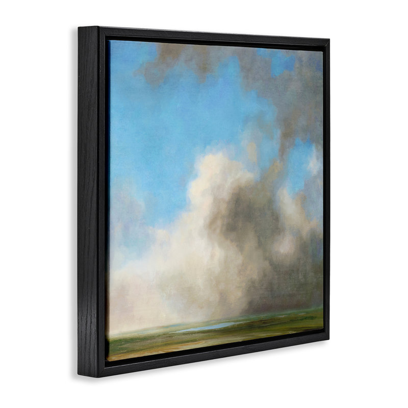 "Soft Full Clouds View", art mural encadré par Suzanne Nicoll, H 18 po x l 18 po, Cadre flottant orme Montalcino