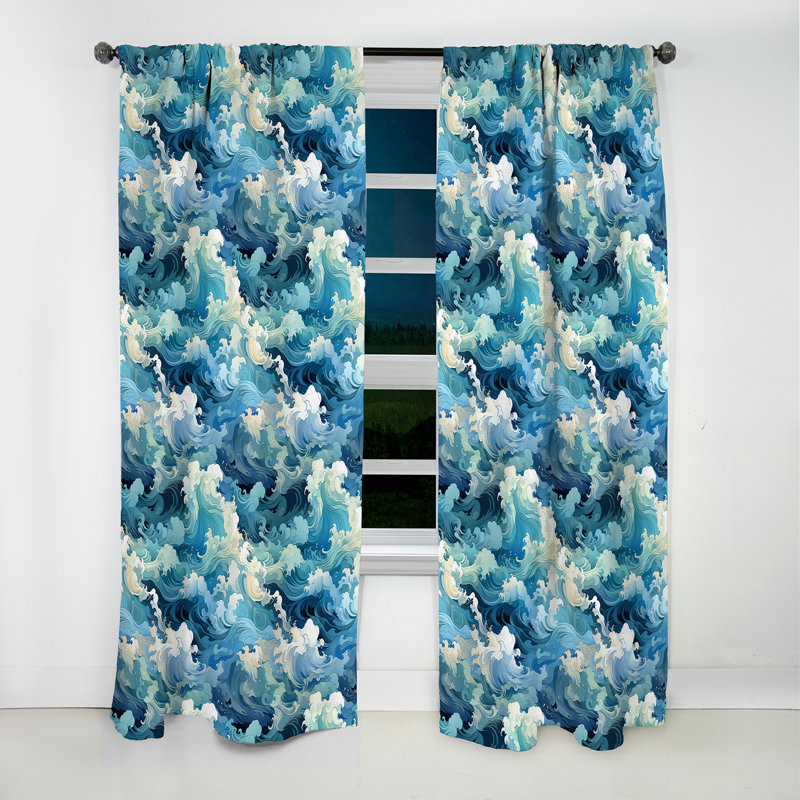 Oceanic Dreamscape Tropical Motif VII - Rideau floral - Rideau occultant - 1 panneau, L 52 po x L 90 po
