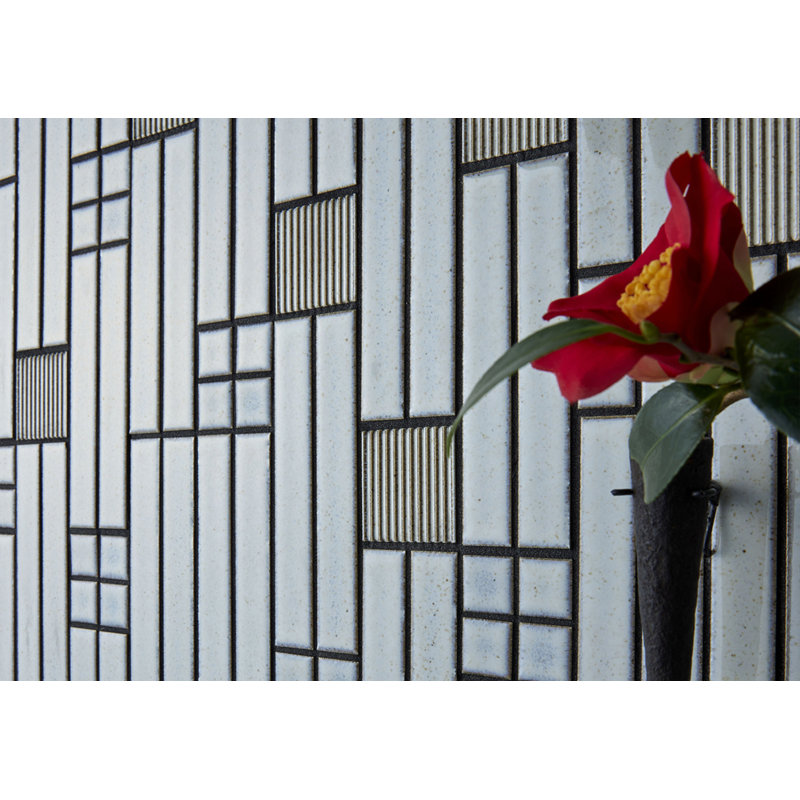 Biyusai 0.89" x 0.89" Ceramic Mosaic Wall Tile, White, 0.89" W x 0.89" L