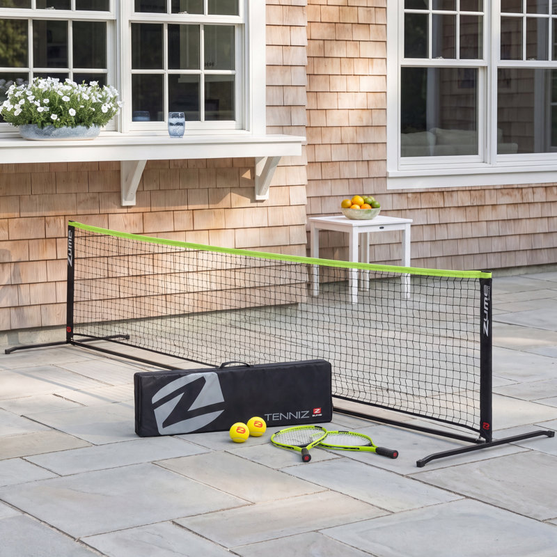  Tenniz Portable Tennis Set with Net, 2 Rackets, Foam Balls & Carrying Case