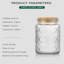 Set of 3 700ml Glass Tea Coffee Sugar Canisters, Airtight Jars with Bamboo Lids for Kitchen Storage