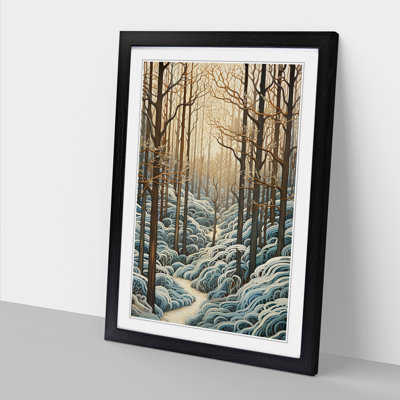 Winter Forest Nouveau - Single Picture Frame Print on Wood