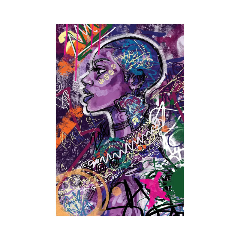 « Black is Love » par Justin Copeland-impression, Pas de tapis, H 60 po x l 40po x P 1,5 po, Toile tendue