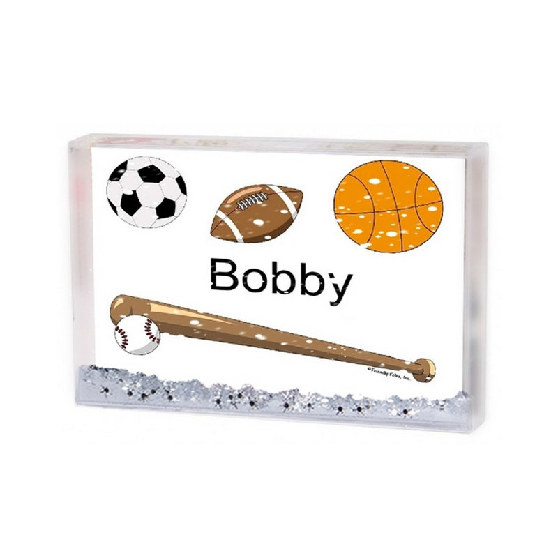 Personalized Sports Collage MINI Snow Globe Frame Gift  2.5" x 3.75", 2.5" H x 3.75" W x 1" D, Yes
