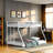 Matte White Full Metal Construction Twin Over Low Bunk Bed, Mattress Ready, Attached Reversible For Bedroom Decor White, ,
