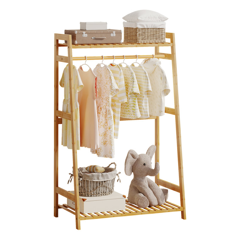Kids Bamboo Clothes Garment Rack