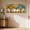 Ensemble de 3 impressions sur toile en vitrail motif arbre et soleil