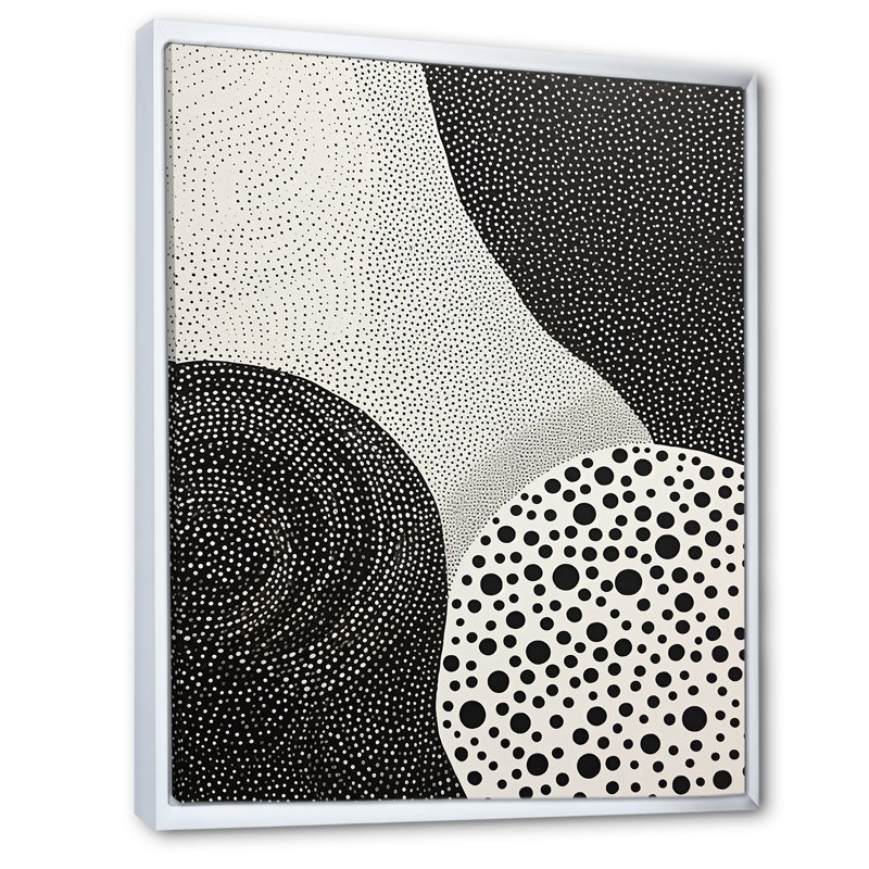 Gris abstrait coraux I - impressions sur toile abstraites, H 32 po x l 24 po x P 1 po, Cadre flottant blanc