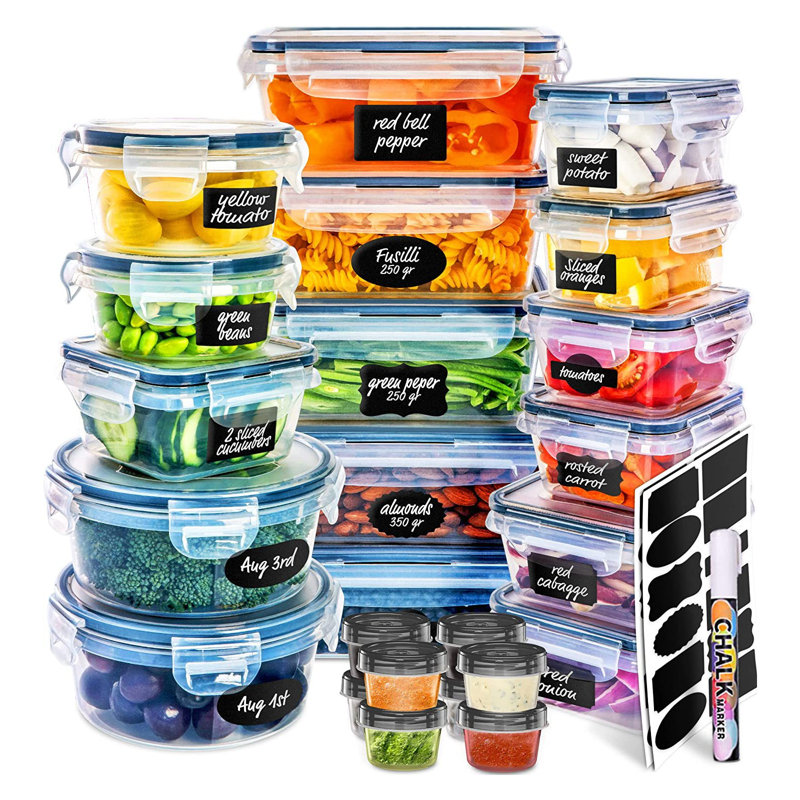 Contenant de préparation pour aliments avec couvercles