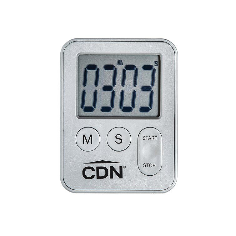  CDN Digital Timer and Clock Memory Feature, 6.8 x 4.5 x 0.9  inches, Cream : Home & Kitchen