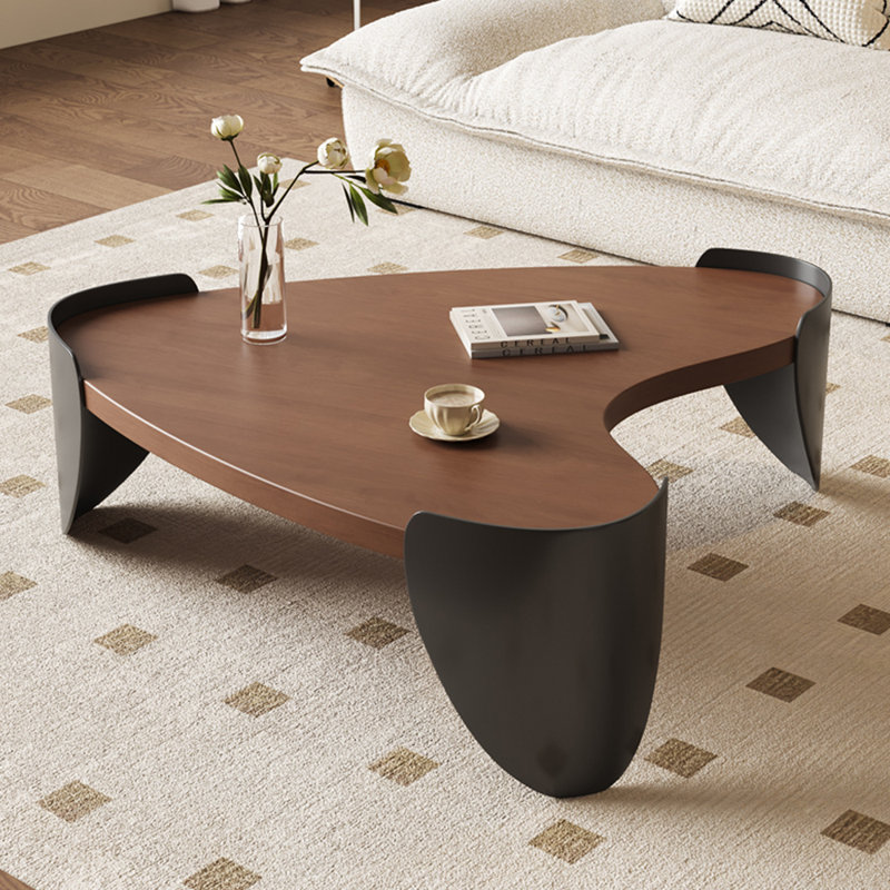 Table à thé en bois massif, H 16,93 po x L 59,06 po x l 57,09 po, Noir, noir, noir, noir