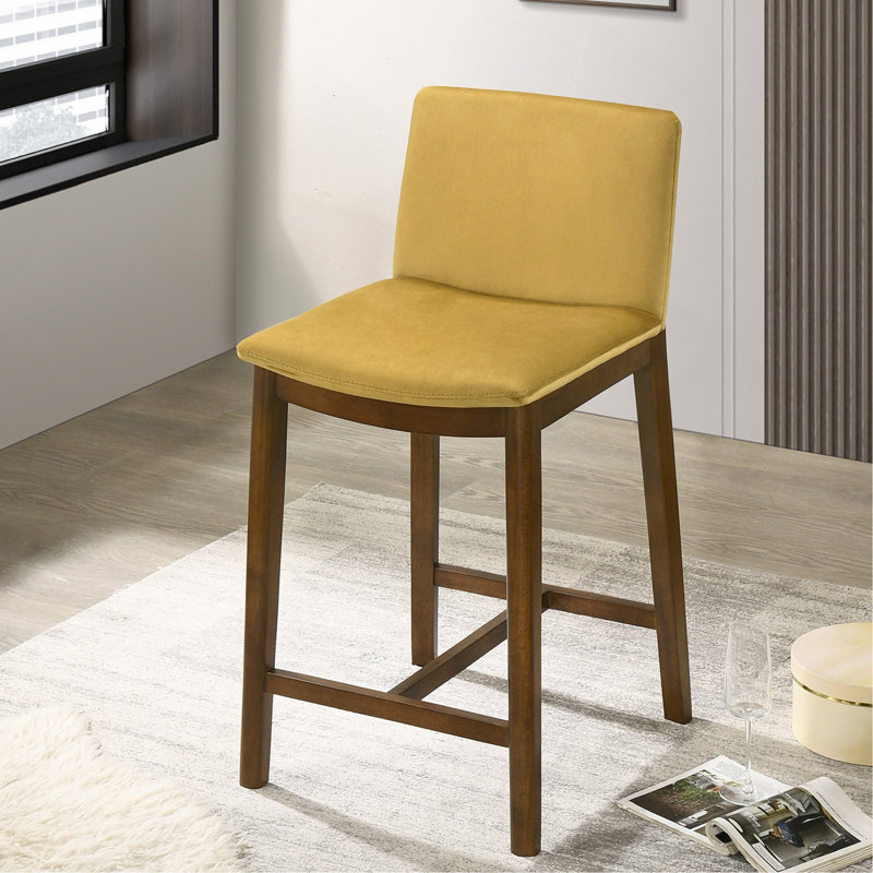 Shannon Counter Chair In Vegan Leather, Yellow