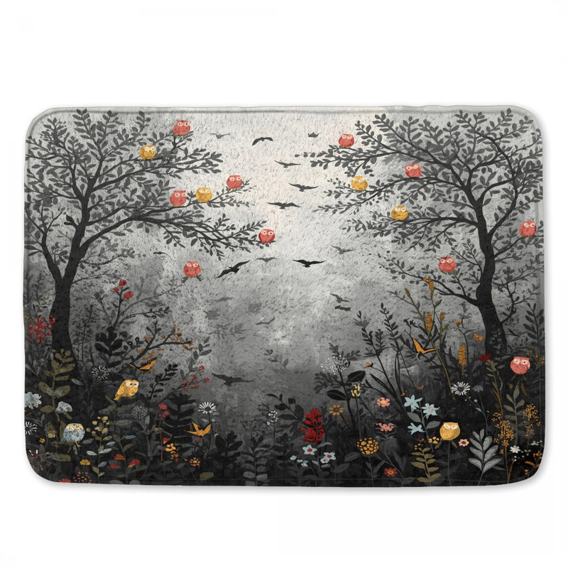 Tapis de bain Owl Tree Forest, L 24 po x L 17 po