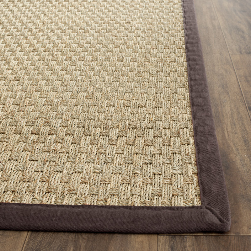 Debroh natural fiber maritime rupee solid color rug, Carré 8 pi