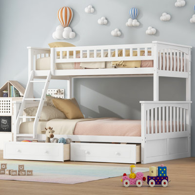Lit superposé standard en bois 2 tiroirs Addieville
