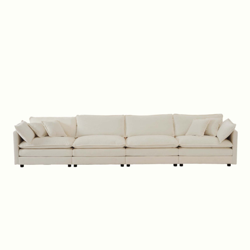 Canapé modulaire Tomica, Chenille beige, 4