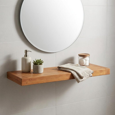Teak Solid Wood Floating Shelf
