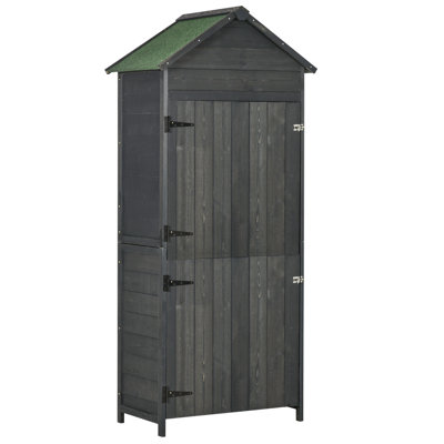 Bouzoun 7 ft. W x 4 ft. D Solid Wood Apex Tool Shed