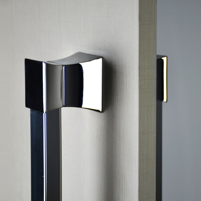 Tirette de porte dos à dos Vitta, Aluminium inoxydable