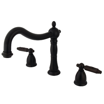 Kingston Brass Georgian Two-Handle 3-Hole Deck Mount Roman Tub Faucet