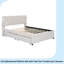 Lit plateforme tapissier avec tête de lit à motif brique, gigogne simple et 2 tiroirs, tissu en lin-1706822033-1706822037
