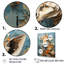 «Blue and beige Giraffe Portrait», art mural sur toile girafe-95876101-95876102