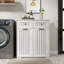 Armoire à linge avec paniers et tiroirs amovibles pour faciliter le tri et le rangement