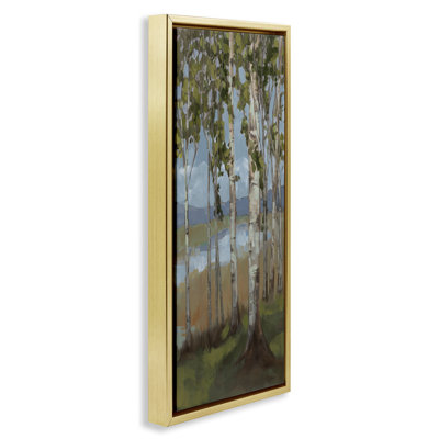 «Rustic Birch Copse», art mural encadré sur toile flottante par Trevor Copenhaver
