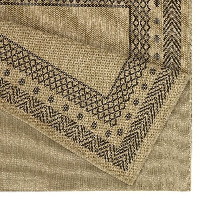 Earth Jute/Black Indoor/Outdoor Area Rug, Runner 2'7" x 7'3"