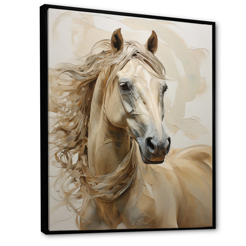 Portrait de cheval sophistiqué I, Cadre flottant noir, H 20 po x l 12 po x P 1 po