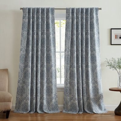 Rilley Medallion Print Polyester Blackout Curtain Panel
