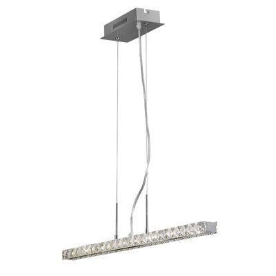 1 - Light Polished Chrome LED Crystal Pendant