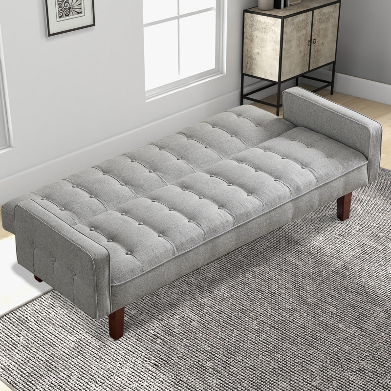 Canapé-lit convertible en futon 73,62 po Montevia, Lin gris