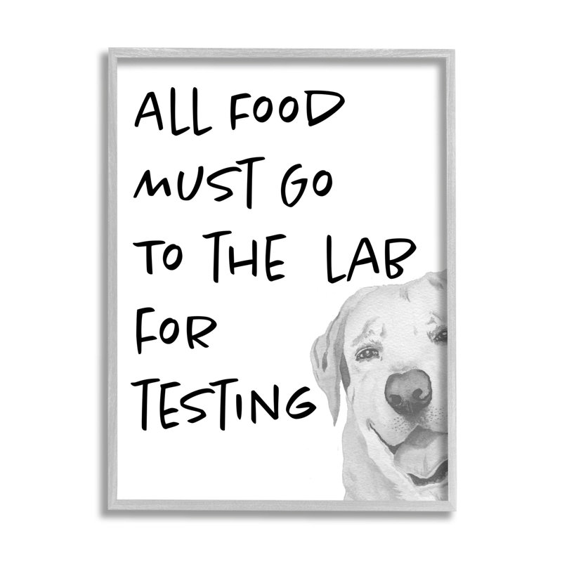 «Food To Lab For Testing For Funny Dog Giclee Art» par Elizabeth Medley, H 14 po x l 11 po x P 1,5 po