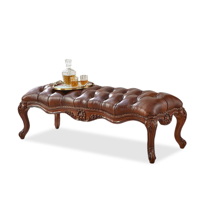 Banc rembourré brun