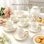 Tasses à espresso avec soucoupes, tasse à café turque de 3,5 oz avec garniture dorée, tasses à thé en céramique pour espresso cappuccino latte moka, idée cadeau, va au lave-vaisselle et au micro-ondes (doré)
