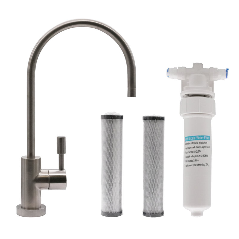 Westbrass Kitchen Faucet with Soap Dispenser, Satin Nickel