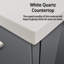 Dark Grey Double Bath Vanity 60 In. W X 22 In. D, With White Quartz Top-117844236