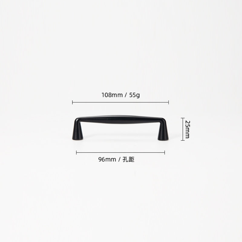 Poignée de centre à centre, Noir mat, 3.75"