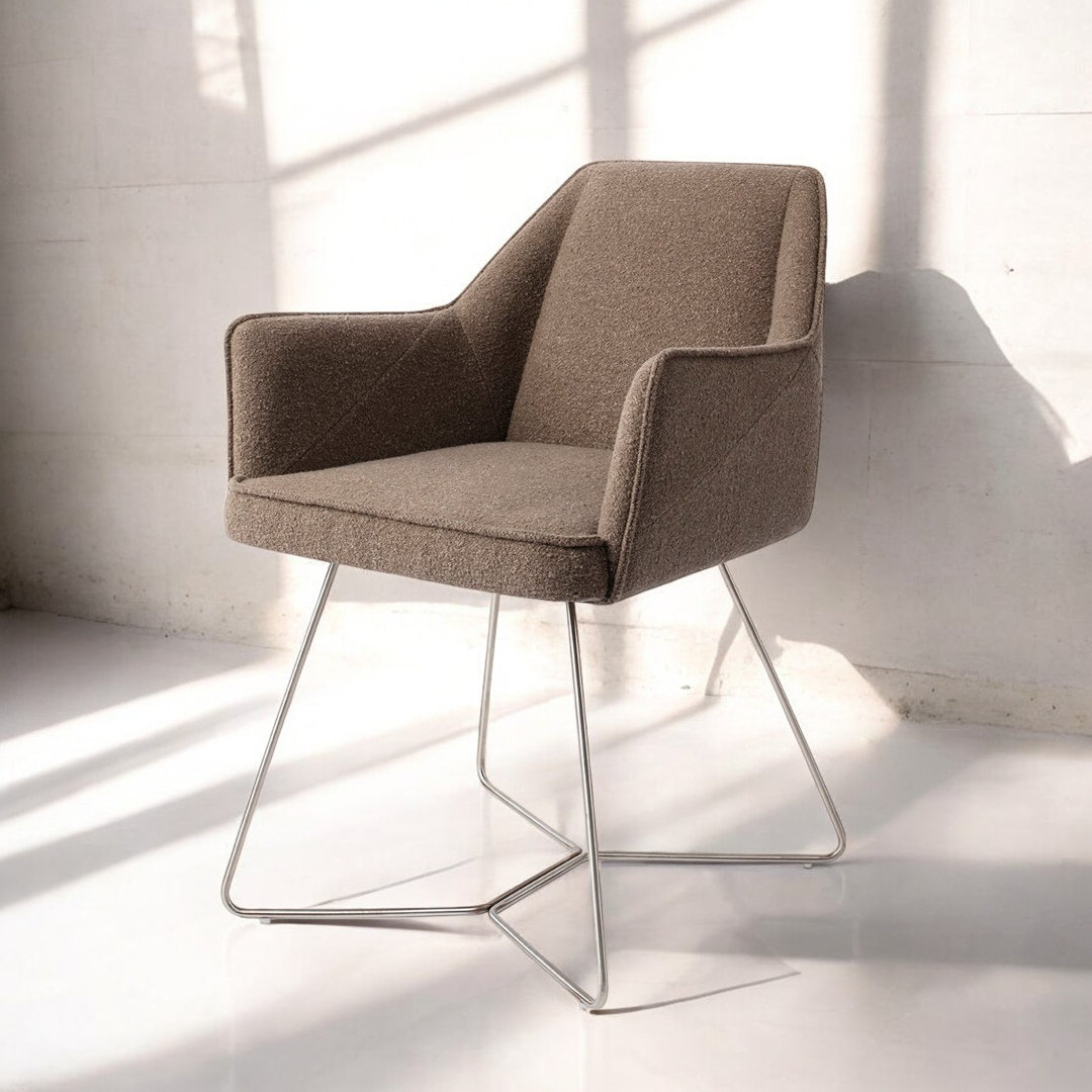 Davyen Polyester Upholstered Metal Armchair