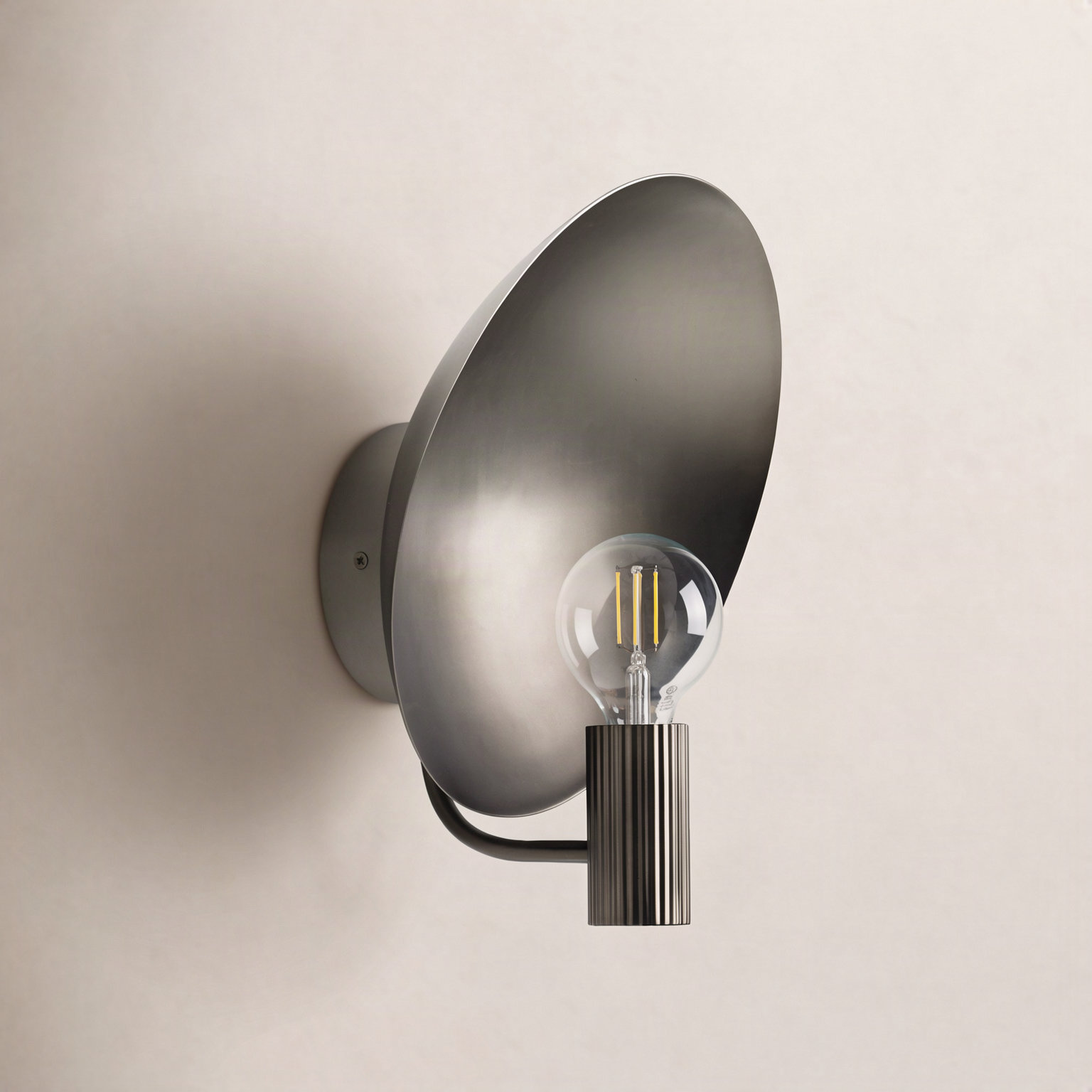 Kaderius Single Light Brass Sconce, Aged Nickel