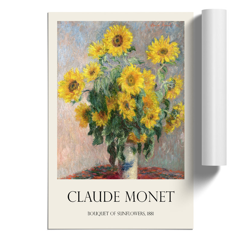Bouquet Of Sunflowers by Claude Monet - No Frame Painting, 59cm H x 42cm W x 0.1cm D