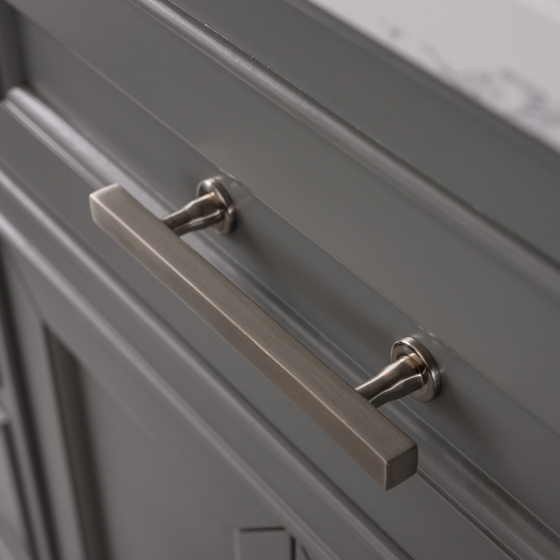 Thompson 54" W Double Bathroom Vanity, Gray/Brushed Nickel