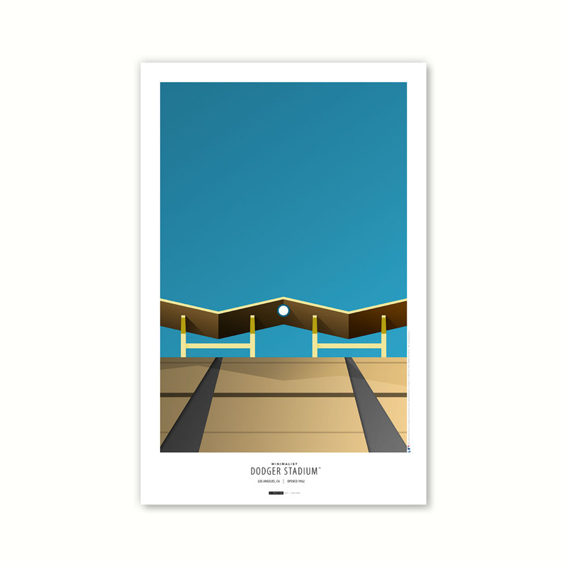 «Minimalist Dodger Stadium» par S. Preston, impression sur toile non encadrée