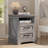 24'' Tall Farmhouse End Table With Built-In Outlets, Wood Side Table With 2 Drawers Storage & Open Cabinet-794126196