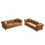 Canapé de salon moderne à 3 sièges + 3 sièges avec cadre en bois massif et pieds en bois, 4 coussins, meubles d'appoint pour salon, salon, bureau